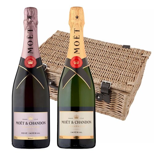 Moet And Chandon Brut and Rose Twin Hamper (2x75cl)